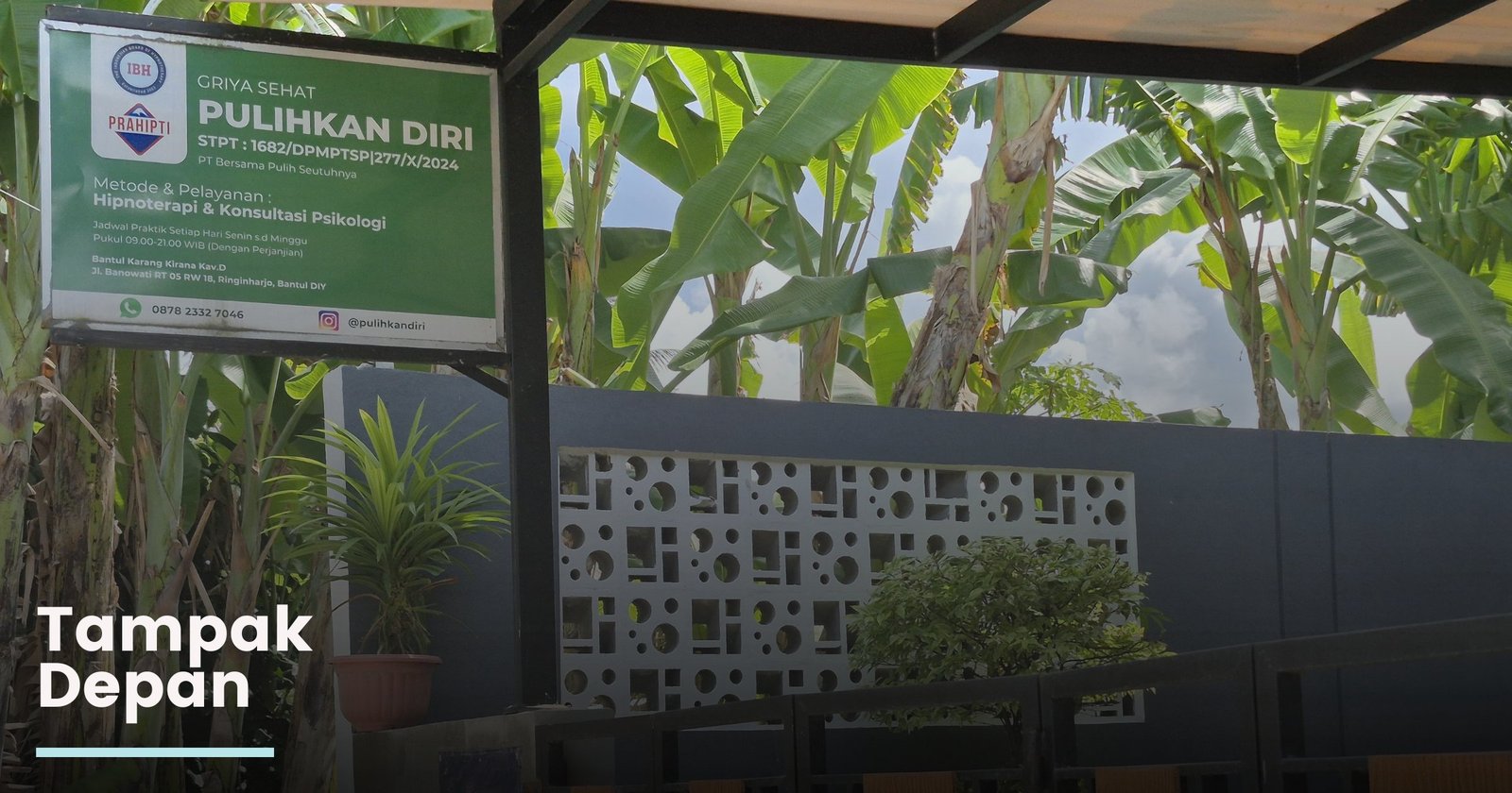 Tampak depan klinik Pulihkan Diri